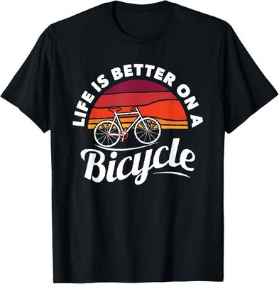 Bike Cycling Biking Cyclist Retro Theme Bicycle Quote Saying T-Shirt Print Original Design Gifts T Shirts Casual Camisas