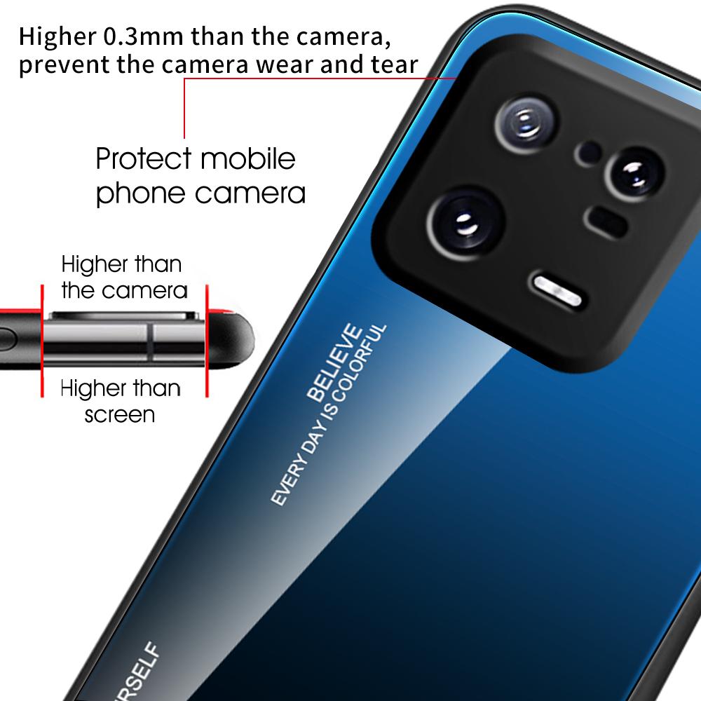 Für Xiaomi 13 5G Farbverlauf Hartglas Handyhülle PC+TPU Fallschutz Schutzhülle