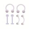 6Pcs UV Rook Multicolor Nose Rings Hoop Earrings Eyebrow Ring Lip Labret Studs Acrylic Flexible Cartilage Ear Piercing Jewelry
