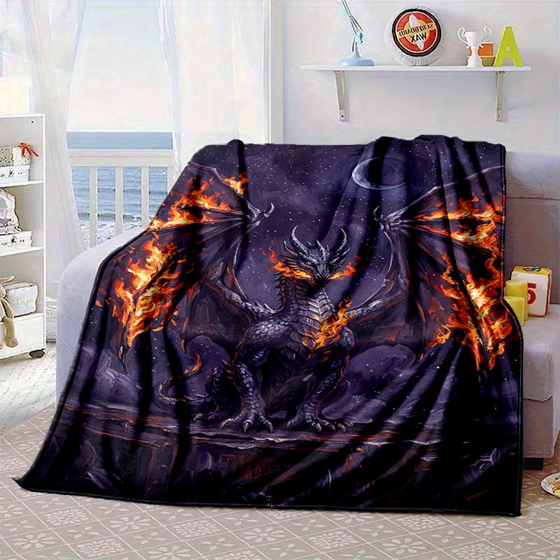 Blue Dragon Holding Stars Blanket Flannel Blanket Throw Blanket Sofa Cover Blanket Soft Premium Blanket Picnic Blanket Tv Blanket Gifts