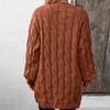 Autumn & Winter New Fashion Casual Fried Dough Twists Knot Knitted Cardigan Women's Vintage Loose Medium Length Sweater Coat