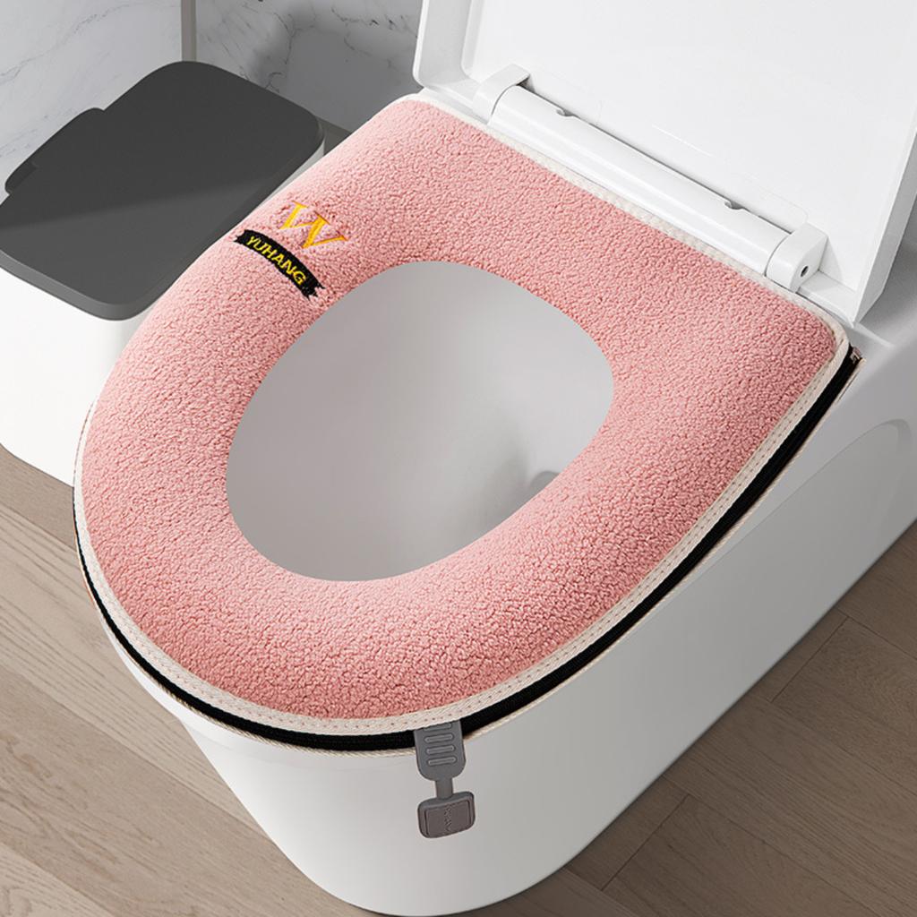 Fleece-lined, Warm, Thickened, Washable Toilet Seat Cover, Universal Toilet Seat Mat.