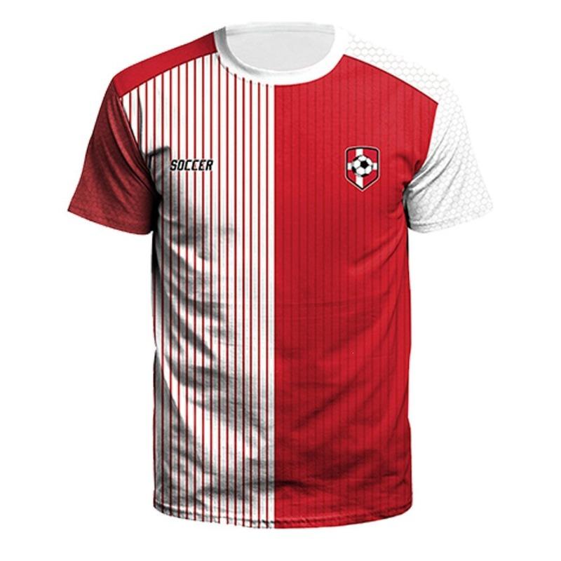 3D Printed Men's T-shirt Football Casual Sportswear World Cup Fan Cheering Short Sleeved O Neck T-shirt