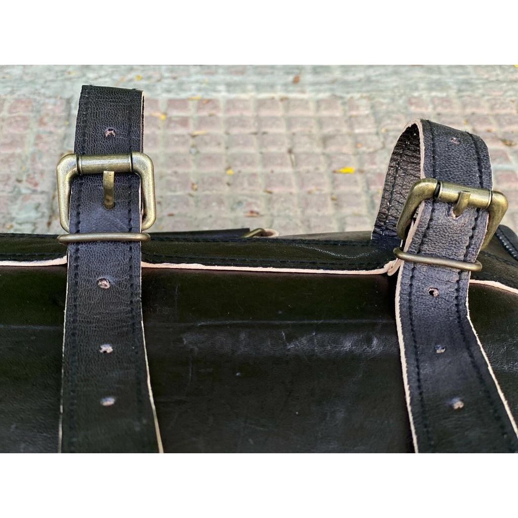 Bull Leather Motorcycle Side Pouch Saddle Panniers Bag Pouch 3 Bags