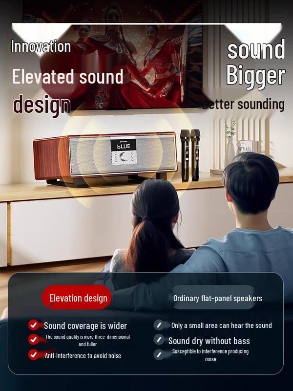 SANSUI T76 Home KTV Audio System with Dual Microphones CN Plug (adapter Included)