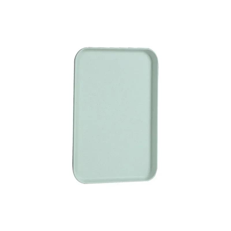 Green Rectangular Food Bread Pan Plastic Tray for Storage, Household Kitchen Supplies, Hotel Service, Dessert