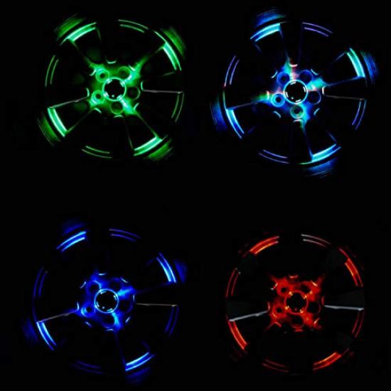 Set of 4 LED Wheel Cap Automatically Turns On for Nighttime 4 Lighting Easy Wheel Center Illumination Lights for Dressing Up Your Undercarriage