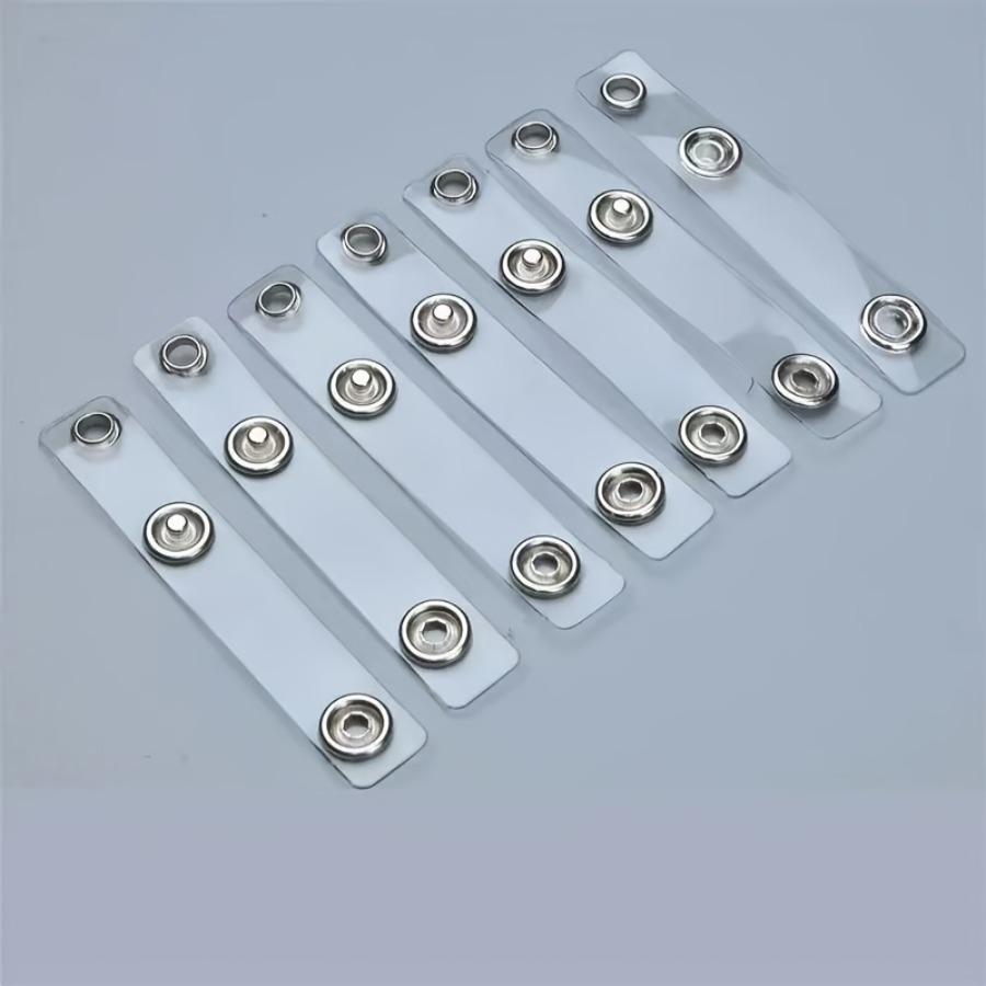 2D 6pcs, 12pcs, Clear PVC with Stainless Steel ID Badge Holder with Safety Metal Clip - Clear Lanyard Keychain Suitable for Name Tags, ID Cards, Keys