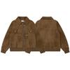 Unisex Vintage Streetwear Oversized PU Jacket Casual Outerwear Youth