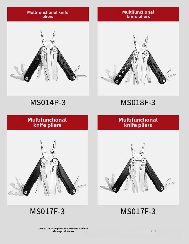 Venkovní skládací multifunkční nástroj 28 v 1: Celoocelové kleště pro kempování a EDC