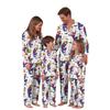 Christmas Print Family Matching Outfits with Stand Collar and Button Front for Holiday Photos