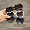 New Cartoon Lovely Sunglasses Heart Shape Frame Flash Crystal Girls Sun Glasses Round Street Beat Eyewear