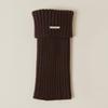 Japanese Style Metal Logo Milky White Cashmere Leg Warmers for Women, Autumn/Winter, American Retro Coffee Brown Fold-Over Slouchy Leg Warmers