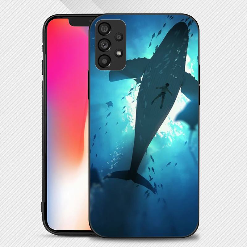Charming Whale Paint Phone Case For Samsung Galaxy S22 S23 Ultra S21 S20 FE Plus Note 20 Soft Cover