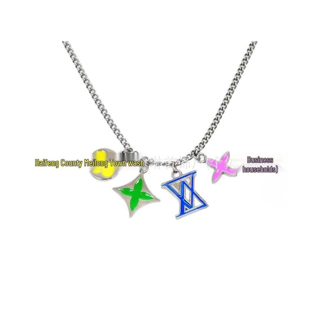 Donkey's Classic Turquoise Pendant Necklace: Trendy Unisex Clavicle Chain for Couples