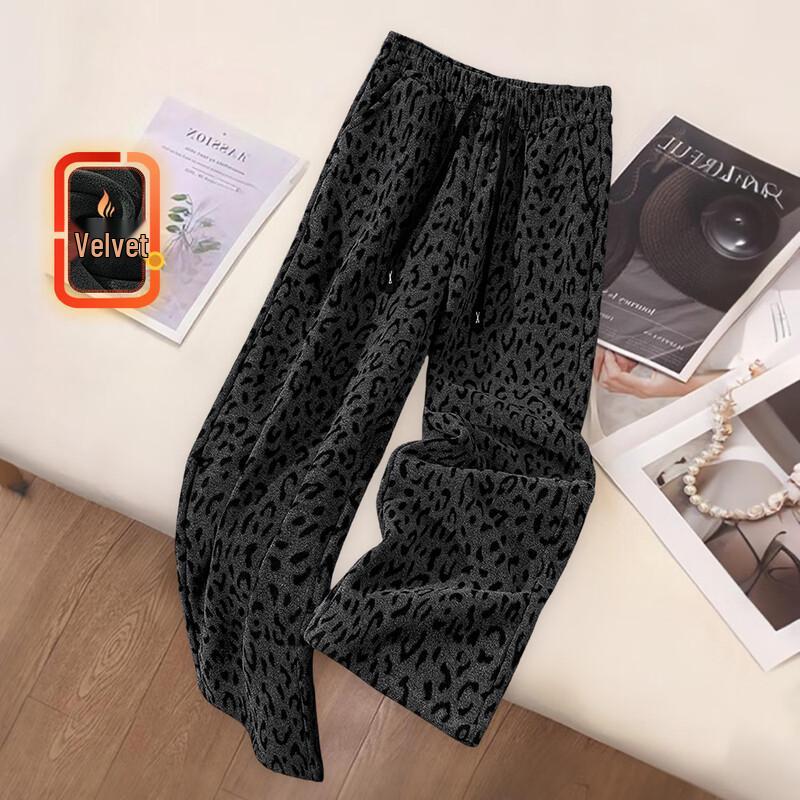 

Women s Plush-Lined Wide-Leg Casual Pants L