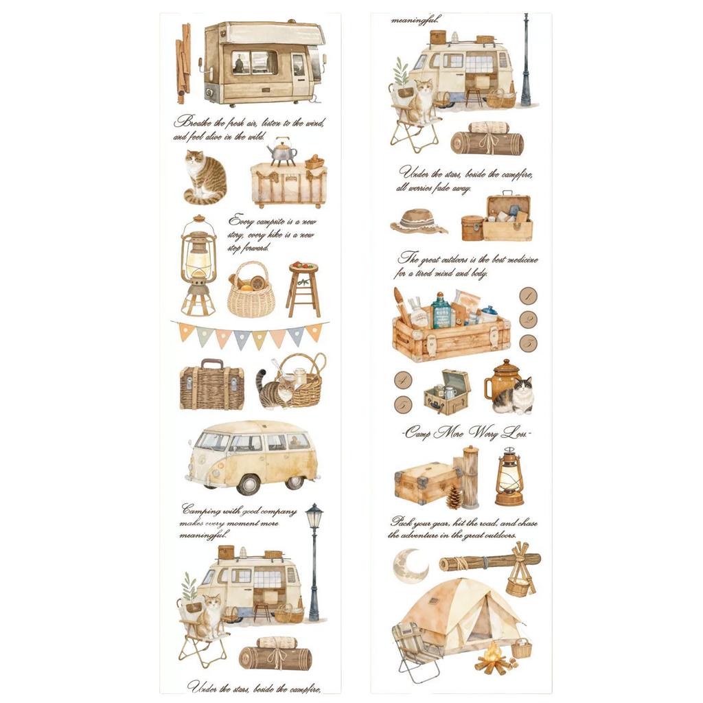 Washi Tape Retro Coffee Cat Pattern 5cmx2m for Journal Decoration Scrapbooking and DIY Crafts