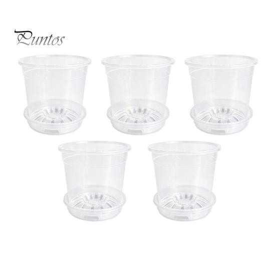 Breathable Plant Pots for Rootlets Clear Plastic Orchid Pot with Saucer, Drainage Holes, Ventilated Flower Rose, Phalaenopsis, Seedings Containers