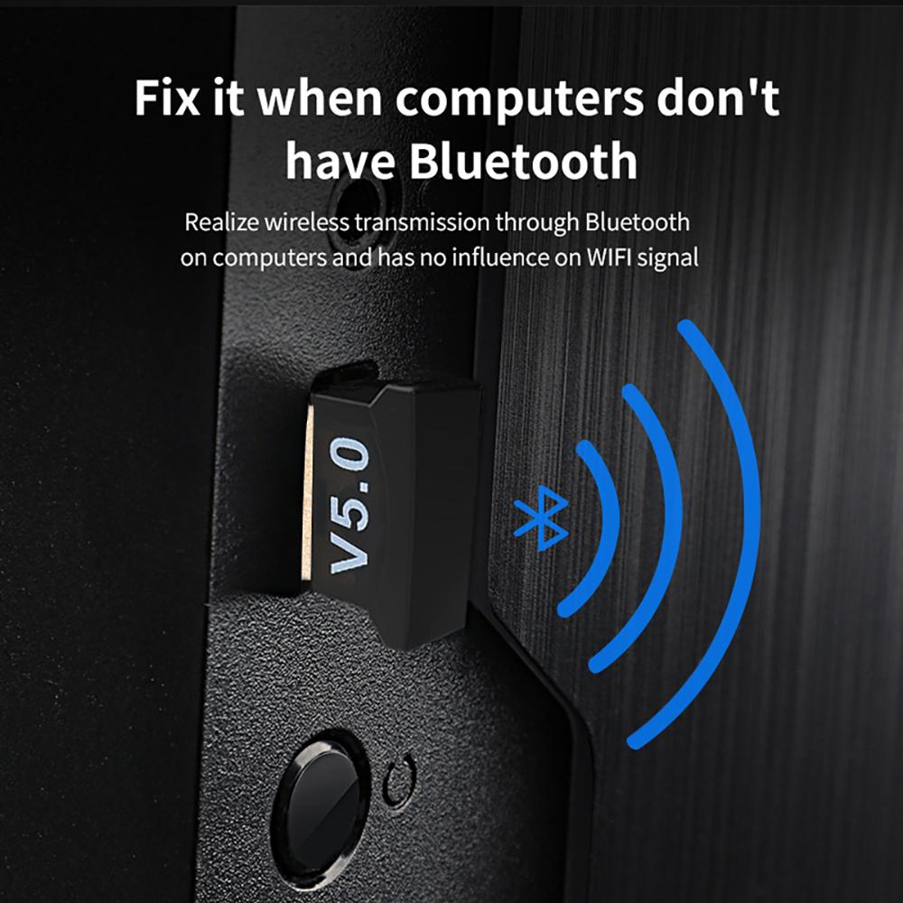 2-in-1 USB Wireless Bluetooth Adapter BT 5.0 Wireless Dongle Music Audio Receiver Transmitter for Speaker Mouse Laptop Gamepad