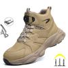 High-quality Safety Shoes Men Steel Wire Rotary Buckle Work Sneakers Indestructible Boots Anti-smash Anti-puncture Male Footwear