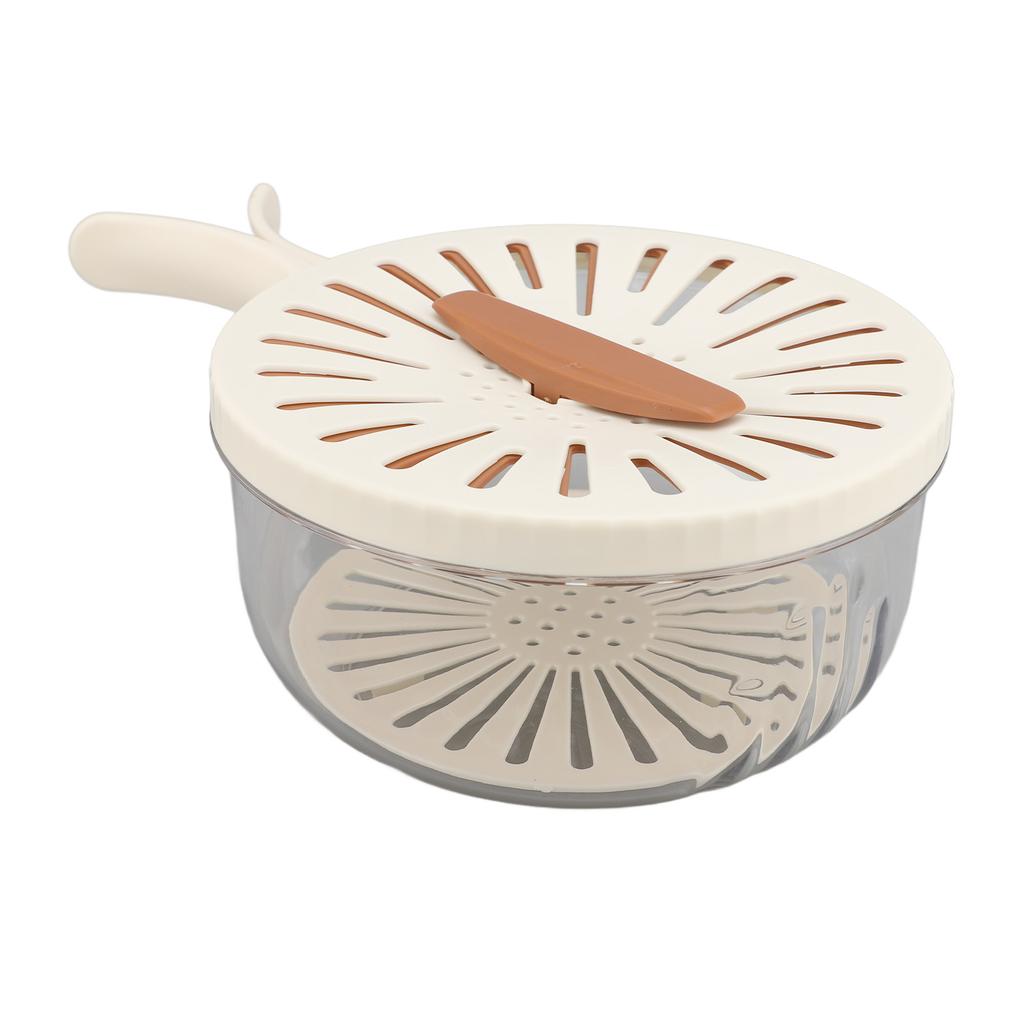 Fruit Vegetable Washing Bowl Thickened Double Layer Multifunctional Draining Bowl with Lid Foldable Handle for Food Storage