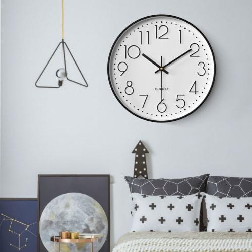 Oblivi Non-Radio Controlled Wall Clock, Stylish, Nordic Design, Continuous Second Hand, Quiet, Wall Clock, Wall Clock for Home, Bedroom, Room Decorati