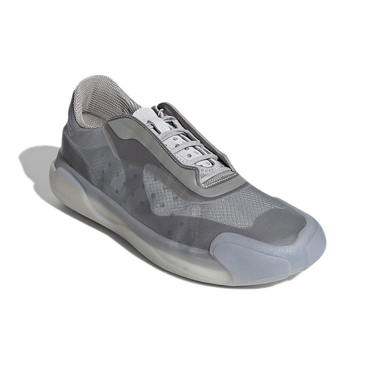 Adidas Prada X Luna Rossa 21 Matte Silver Unisex Sneakers MGH-Solid-Grey Red FW1079