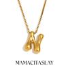 MamacitaSlay Creative 18K Gold Plated Stainless Steel Letter Pendant Necklace Party Waterproof jewelry Unisex Minimalist Gift