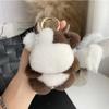 Long Mane Calf Plush Pendant with Horn Cute Animal Keychain Plush Cow Keychain  Children