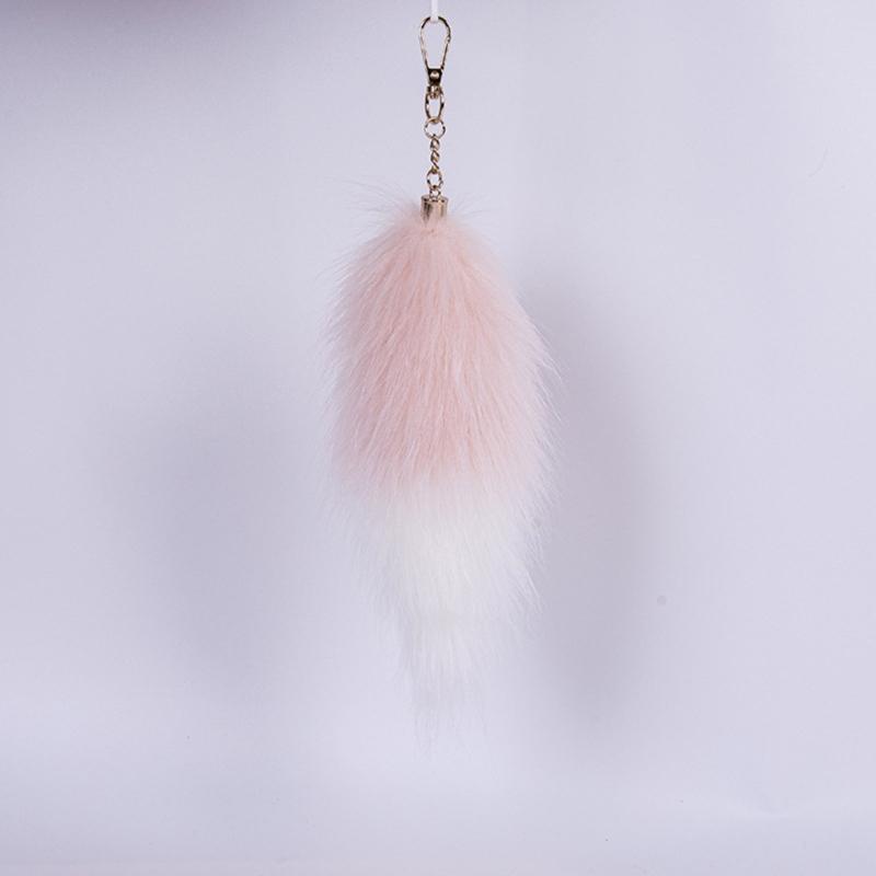 Plush Foxy Tail Keychain Soft and Comfortabel Key Holder 20cm Faux Furry Pendant Charm for Fashionable Accessories