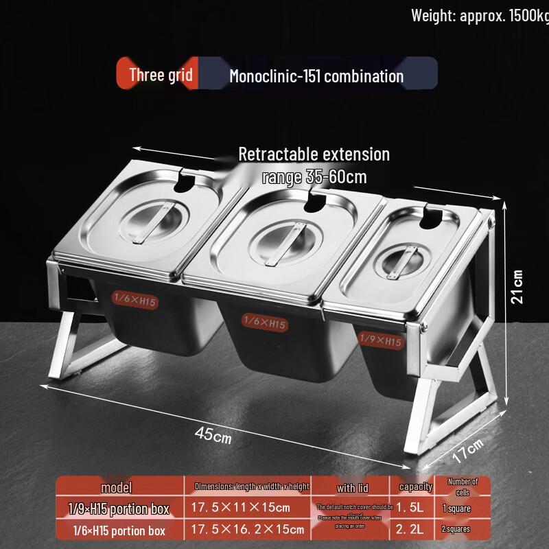 Stainless Steel 3-Compartment Condiment Pan