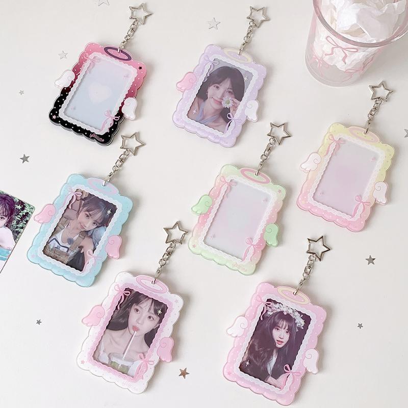 3In Photocard Holder Photo Display Stand Photo Frame Acrylic Card Holder Picture Protector Hanging Pendant For Backpack Charms