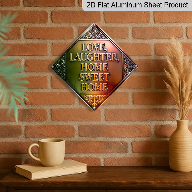 2D Flat, 1pc Vintage Family Love Theme Metal Wall Hanging Sign - Romantic Aluminum Plaque Suitable for Bedroom, Living Room, , Cafe - Sentimental