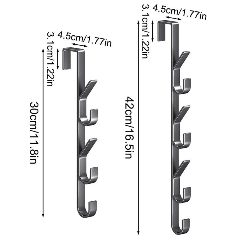 Ultra-Sleek Door Hook: Heavy-Duty Metal Rack for Hats, Bags & Coats