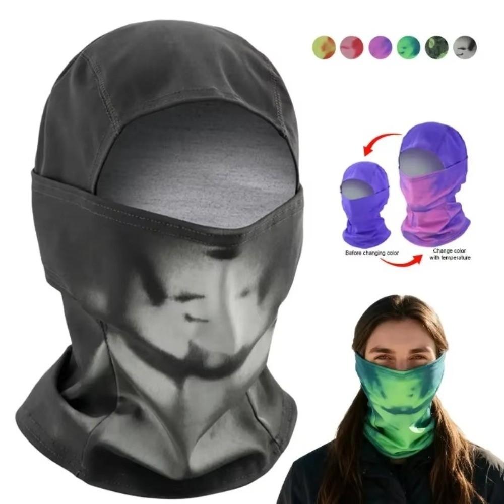 Breathable Color Changing Balaclava Temperature Sensitive Sun Protection Headwear Outdoor Riding