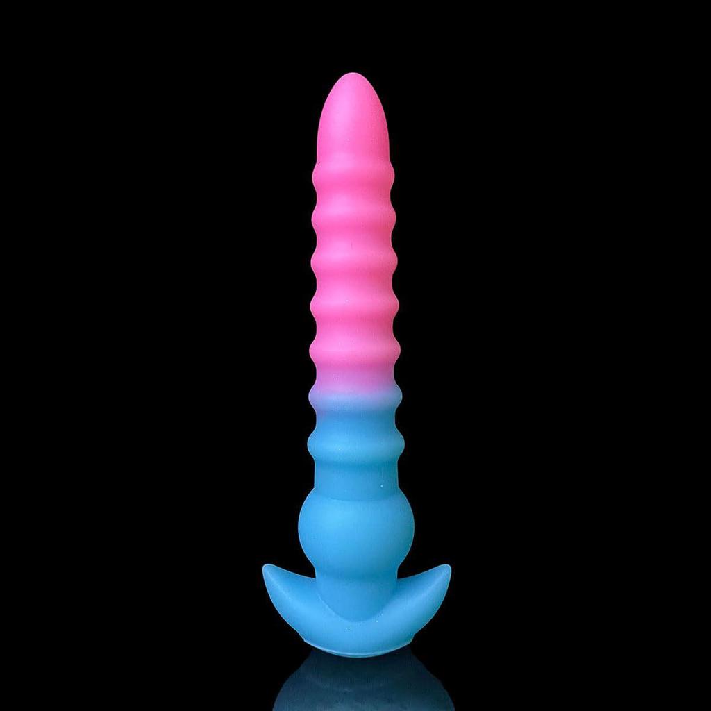 Luminous Silicone Spiral Anal Plug - Super Long Outdoor Wear Expander Dildo SM Toy