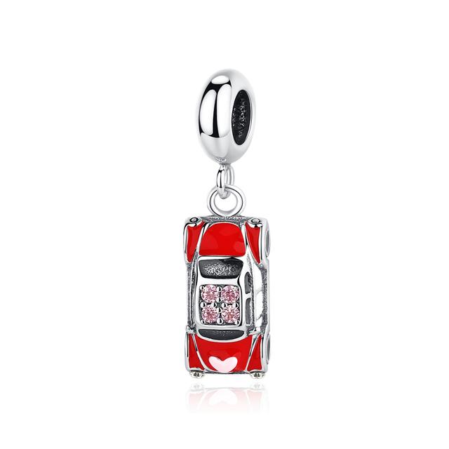 Original 925 Sterling Silver Charm Bead Travel London Bus Motorcycle Suitcase Charms Fit Fashion Bracelets Women Diy Jewelry