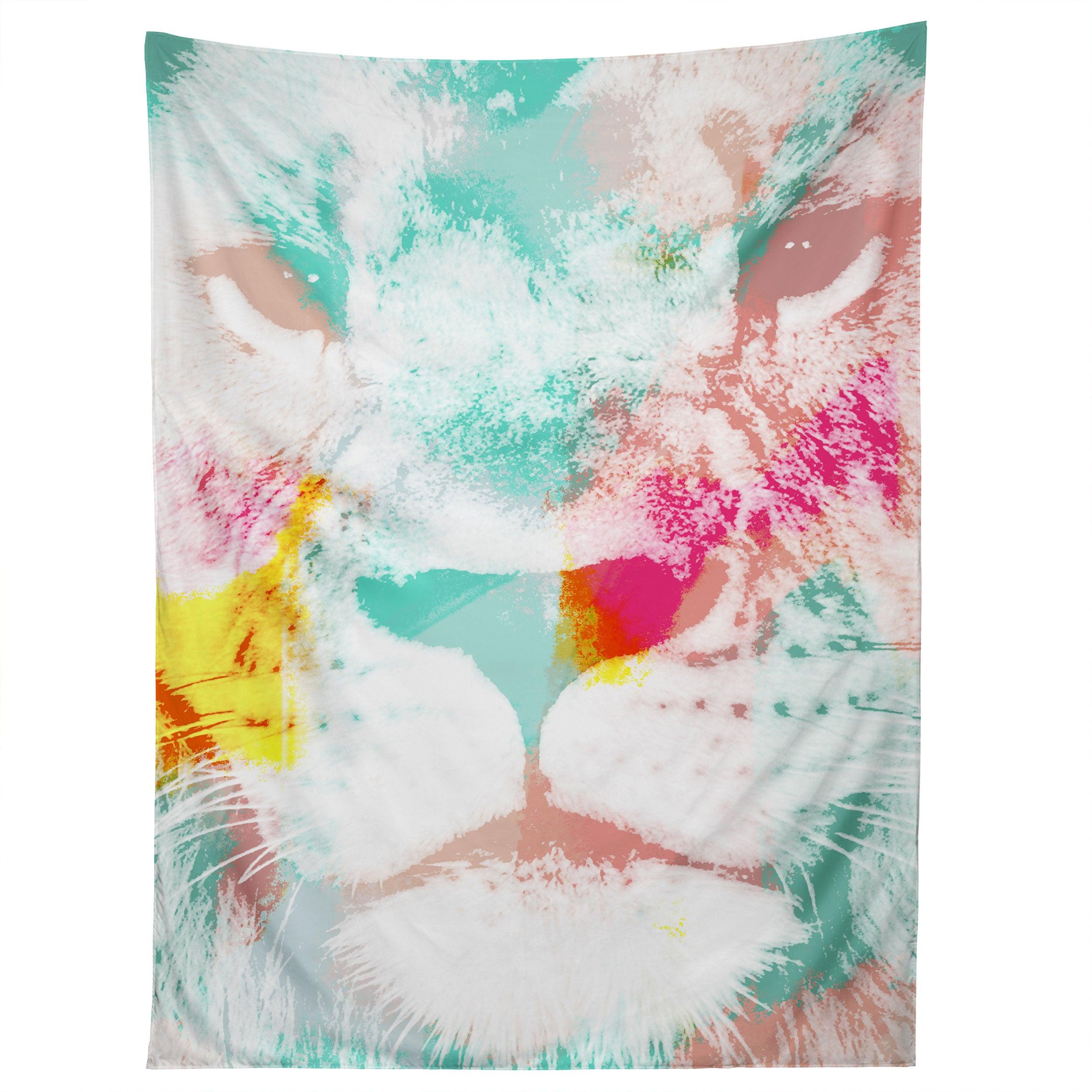 ABSTRACT LION tapestry 75x100