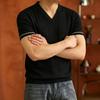 Men S Short Sleeve V Neck Solid Slim Fit Knit Top Summer Casual