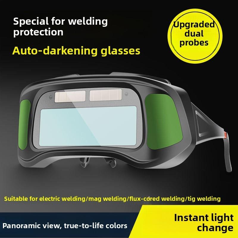 Welding Glasses Automatic Darkening Argon Arc Welding Secondary Protection Welding Anti-Glare Goggles Welding Anti-Glare Style 1