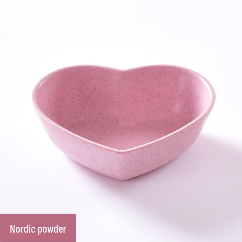 Creative Heart-Shaped Wheat Straw Seasoning Dish - Ideal for Vinegar, Soy Sauce & Dipping