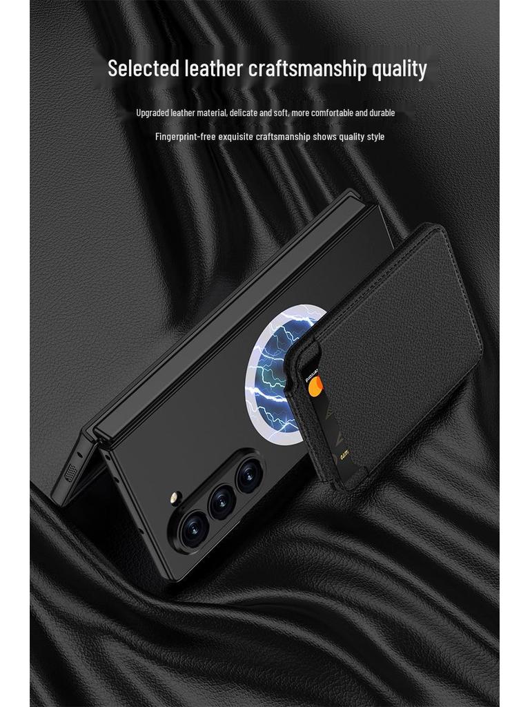 Magnetic Card Holder Stand Case for Samsung Z Fold7/6/5 - Multifunctional, Detachable, Ultra-thin Protection