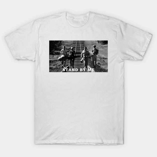 

Men Black Print T-shirt Stand By Me /// Rail No-Cut Transfer Paper Print Cotton Tshirt 3XL білий
