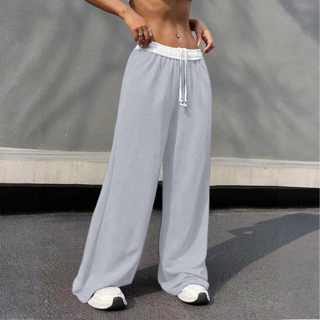 Women's Casual Sports Multi-pocket High Waist Sweatpants Loose Fashion Trousers