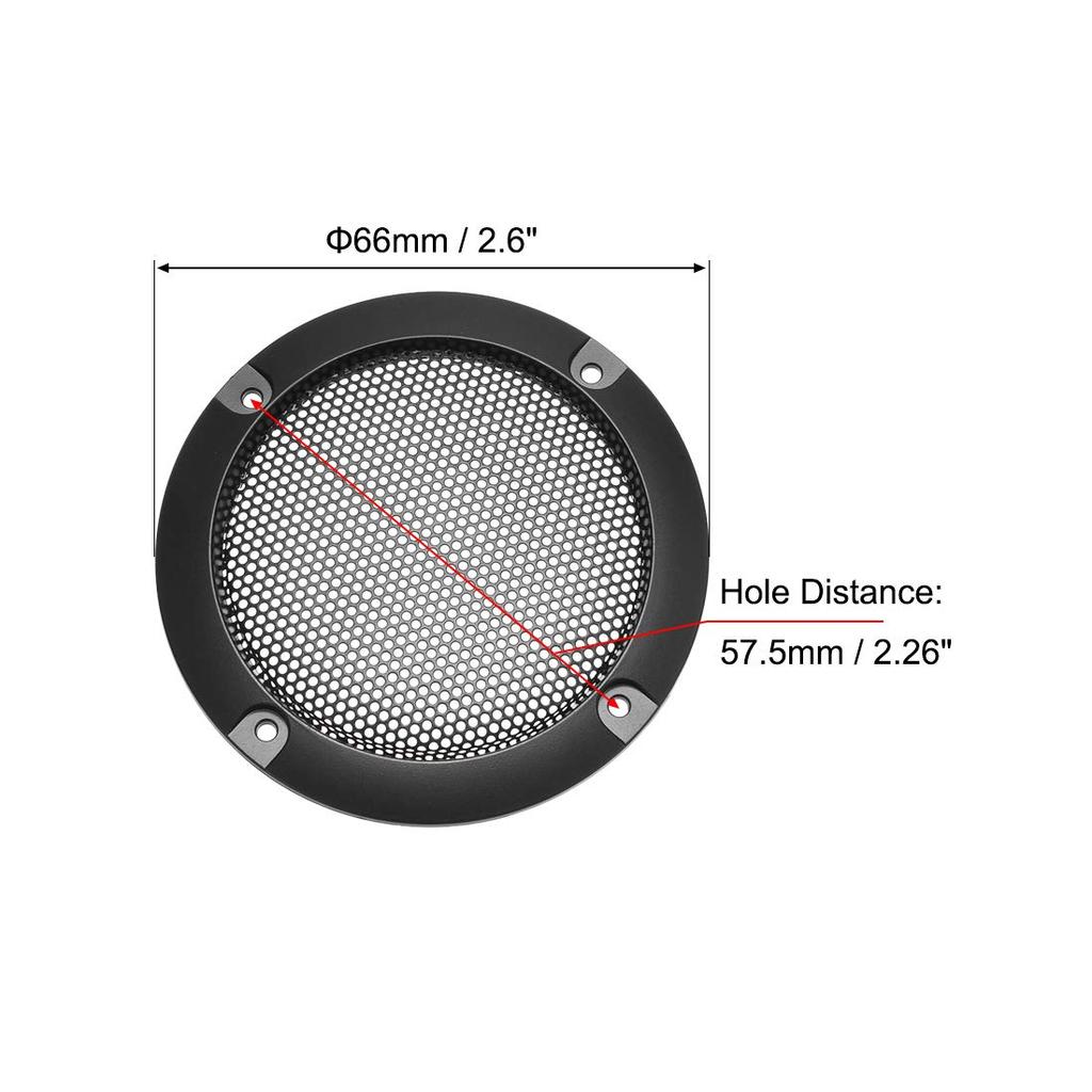 uxcell Speaker Grille Cover Outer Diameter 66mm Mesh Decoration Circle Subwoofer Guard Protector Black Pack of 2