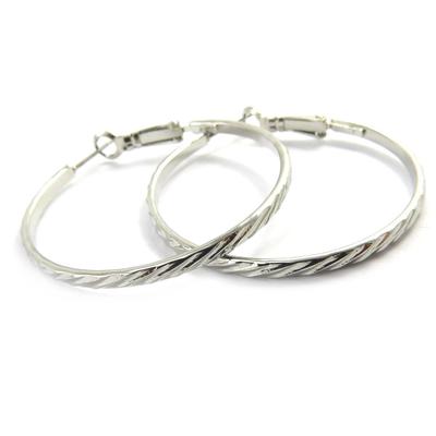 [L9686] - Silver 'Choréographie' Hoop Earrings Ø 40 Mm 3 Mm