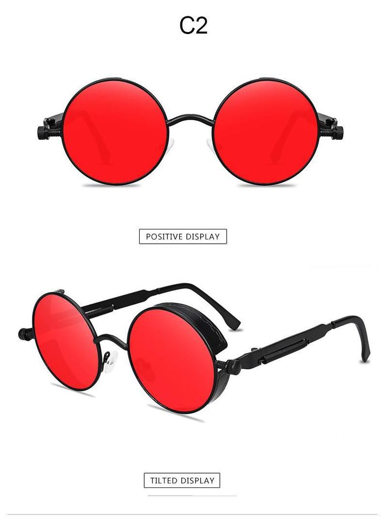 2024 Steampunk Style Round Sunglasses - Classic Retro for Men & Women, Trendy Internet Celebrity Fashion.