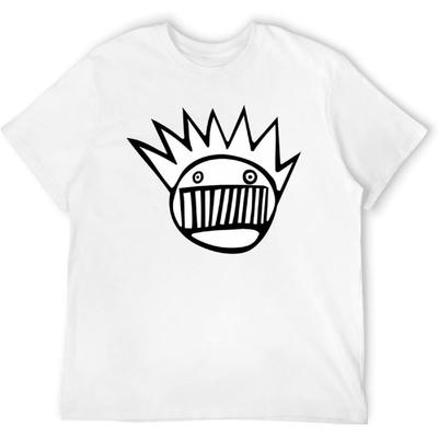 Alternative-Rock-inspiriertes T-Shirt mit Cartoon-Gesichtsgrafik – Lustiges Retro-Kurzarm-T-Shirt für Herren