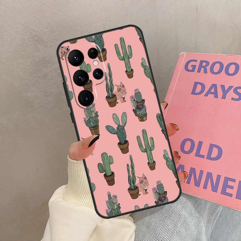 Summer Cactus Patterns Case For Samsung Galaxy S21 S22 S23 S24 S25 Ultra S9 S10 S25 Plus S20 FE S24 FE Cover Coque