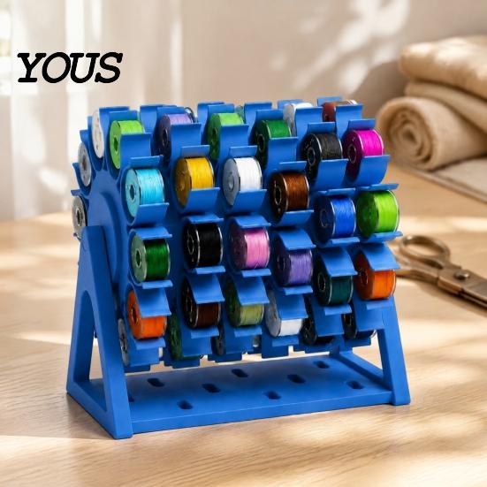 Bastelzimmer-Organizer 60-Spulen Nähgarnständer, 360 Grad drehbarer platzsparender Spulenlagerständer, Tischhalter für Stickerei und Quilting